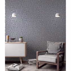 Holden Decor Glistening Maze Navy Wallpaper 12913