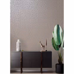 Holden Decor Glistening Maze Rose Gold Wallpaper 12914