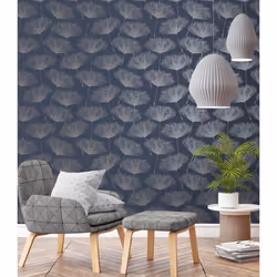 Holden Decor Glistening Fleur Navy Wallpaper 12922