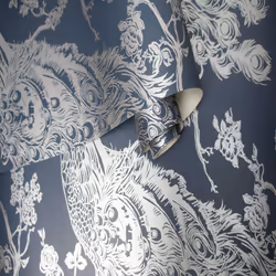 DUTCH WALLCOVERINGS Wallpaper Peacock Decoration Wall Covering Multi Colors - Navy Blue Silver 12960
