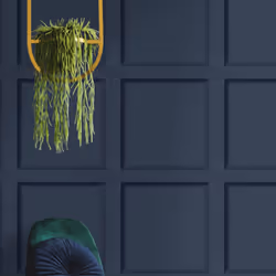 Holden Decor Modern Wood Panel 3D Effect Wooden Panelling Wallpaper Feature Wall 10m Roll - Navy Blue 12980