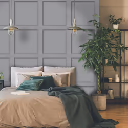 Holden Decor Modern Wood Panel 3D Effect Wooden Panelling Wallpaper Feature Wall 10m Roll - Grey 12981
