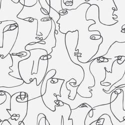Holden Decor Abstract Faces Black White Wallpaper 12993