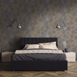 Holden Decor Asik Geo Grey Yellow Wallpaper 13002