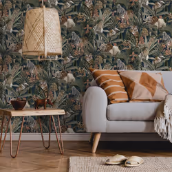 Safari Fusion Jungle Tropical Animal Navy Holden Decor Wallpaper