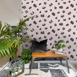 Pink Large Leopard Spot Wallpaper Holden Animal Print Black Gold Metallic