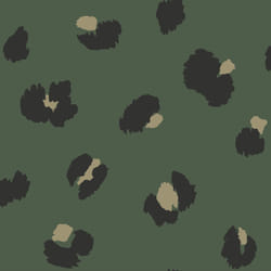 Green Large Leopard Spot Wallpaper Holden Animal Print Black Gold Metallic