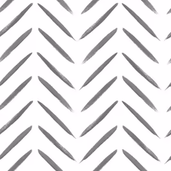 DUTCH WALLCOVERINGS Wallpaper Chevron Black and White Wall Covering Panel
