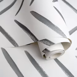 DUTCH WALLCOVERINGS Wallpaper Chevron Black and White Wall Covering Panel