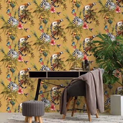 DUTCH WALLCOVERINGS Wallpaper Lemur Ochre Wall Covering Wallpaper Panel Sheet