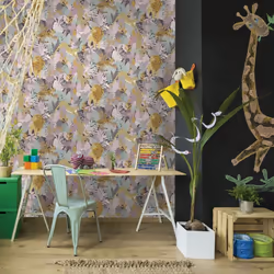 Holden Decor Animal Kingdom Pink Wallpaper 13070