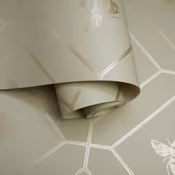 Holden Decor Honeycomb Bee Green Wallpaper 13080