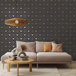 Holden Decor Honeycomb Bee Charcoal Gold Wallpaper 13081
