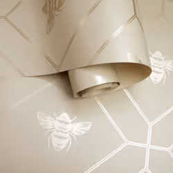 Holden Decor Honeycomb Bee Taupe Wallpaper 13082