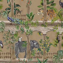 Holden Decor Outside In Animal Arches Gold Wallpaper 13110