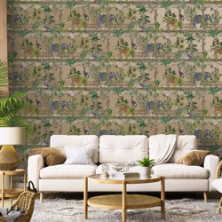 Holden Decor Outside In Animal Arches Gold Wallpaper 13110