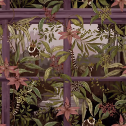Holden Decor Outside In Tropical Window Plum Wallpaper 13141