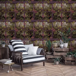 Holden Decor Outside In Tropical Window Plum Wallpaper 13141