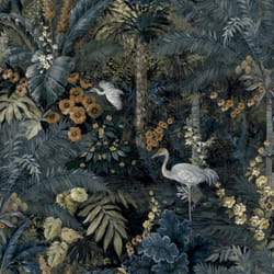 Holden Decor Outside In Jungle Paradise Navy Wallpaper 13180