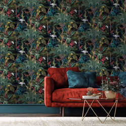 Holden Decor Outside In Jungle Paradise Black Wallpaper 13181