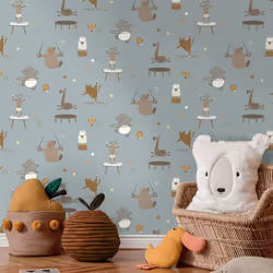 Holden Decor Animal Gymnastics Blue Wallpaper 13242
