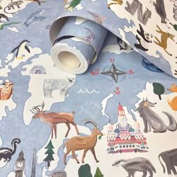 Animal Maps Wallpaper Blue Holden 13250