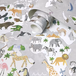Animal Maps Wallpaper Grey Holden 13252