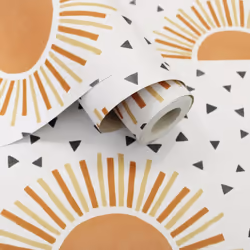 Sunbeam Wallpaper White / Orange Holden 13320