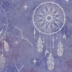 Holden Decor Dreamcatcher Purple Silver Wallpaper Stars Constellation Metallic