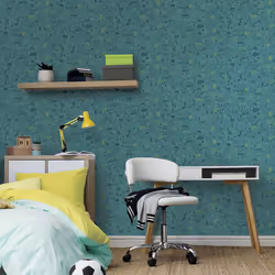 Holden Decor Doodle Teal Neon Yellow Wallpaper 13341