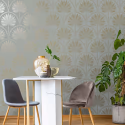 Holden Decor Metallic Palm Tree Dusky Blue Wallpaper 13417