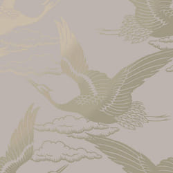 Holden Decor Metallic Cranes Blush Pink Wallpaper 13430