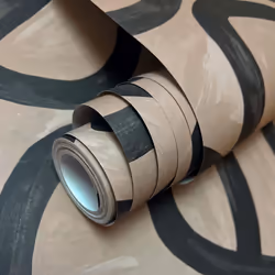 Holden Decor Linear Swirl Taupe Black Wallpaper Modern Contemporary Feature Wall