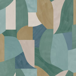 Holden Decor Curved Geo Teal Wallpaper 13471