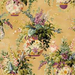 Holden Decor Floral Vase Ochre Green Wallpaper Flowers Garden Nature Modern
