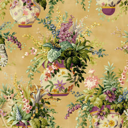 Holden Decor Floral Vase Ochre Green Wallpaper Flowers Garden Nature Modern