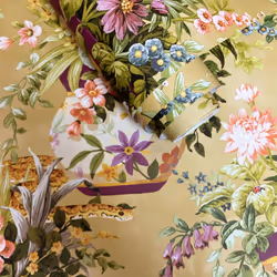 Holden Decor Floral Vase Ochre Green Wallpaper Flowers Garden Nature Modern