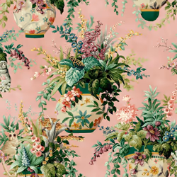 Holden Decor Floral Vase Soft Pink Wallpaper Flowers Garden Nature Modern