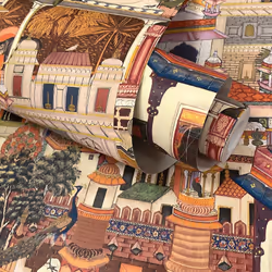 Holden Decor Animal City Multicoloured Wallpaper Buildings Tropical Trees Modern