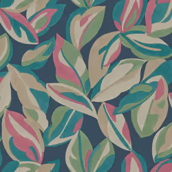 Holden Decor Abstract Leaf Navy Wallpaper 13570
