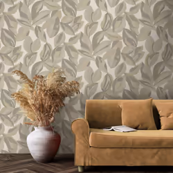 Holden Decor Abstract Leaf Beige Wallpaper 13572