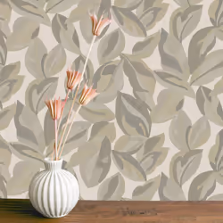Holden Decor Abstract Leaf Beige Wallpaper 13572