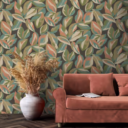Holden Decor Abstract Leaf CharcoalWallpaper 13573