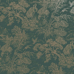 Holden Decor Crane Lagoon Aqua Gold Wallpaper 13732