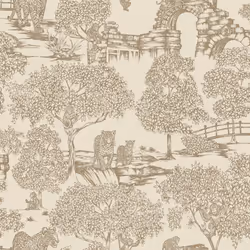 Holden Decor Zoo Lake Neutral Wallpaper Animal Print Trees Stylish Feature Wall