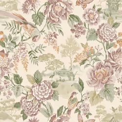 Holden Decor Scenic Bird Trail Green Cream Wallpaper Naturistic Feature Wall