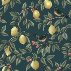 Holden Lemon Leaf Trail Bird Wallpaper - Teal 13871