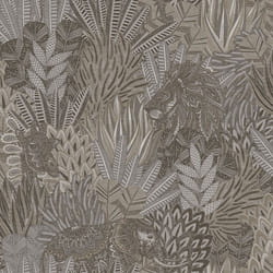 Holden Rainforest Animals Paisley Palm Leaf Vinyl Wallpaper Grey 36162