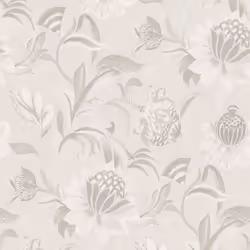 Holden Cecelia Floral Jacobean Metallic Vinyl Dove Grey Wallpaper