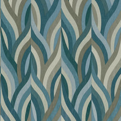 Holden Arabesque Leaves Geometric Leaf Vinyl Texture Blue Wallpaper